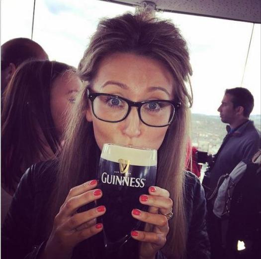 Guinness girl in specs